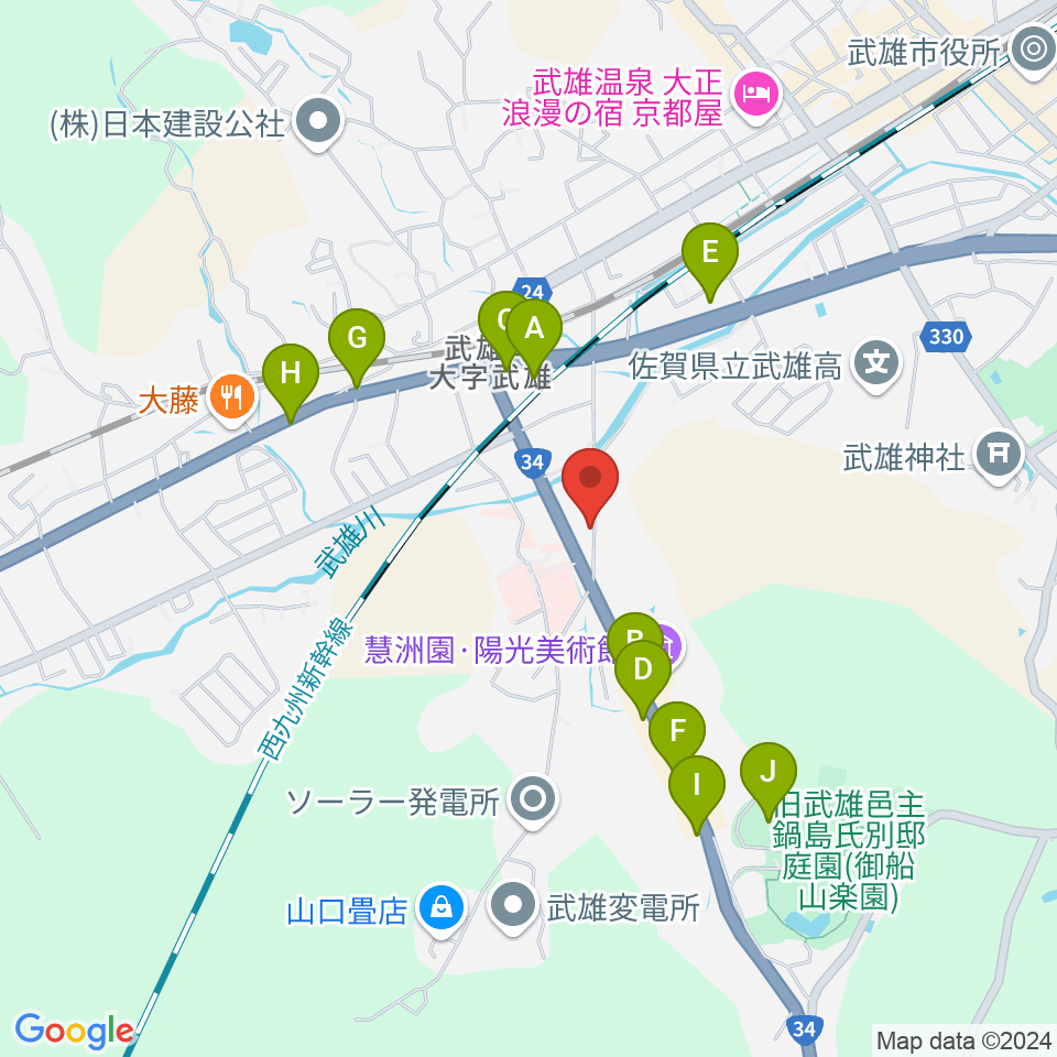 スタジオインプット周辺のファミレス・ファーストフード一覧地図