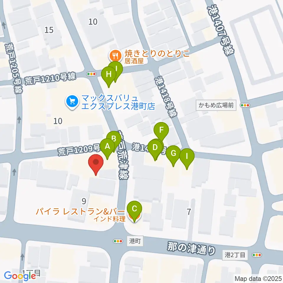 福岡PEACE周辺のファミレス・ファーストフード一覧地図