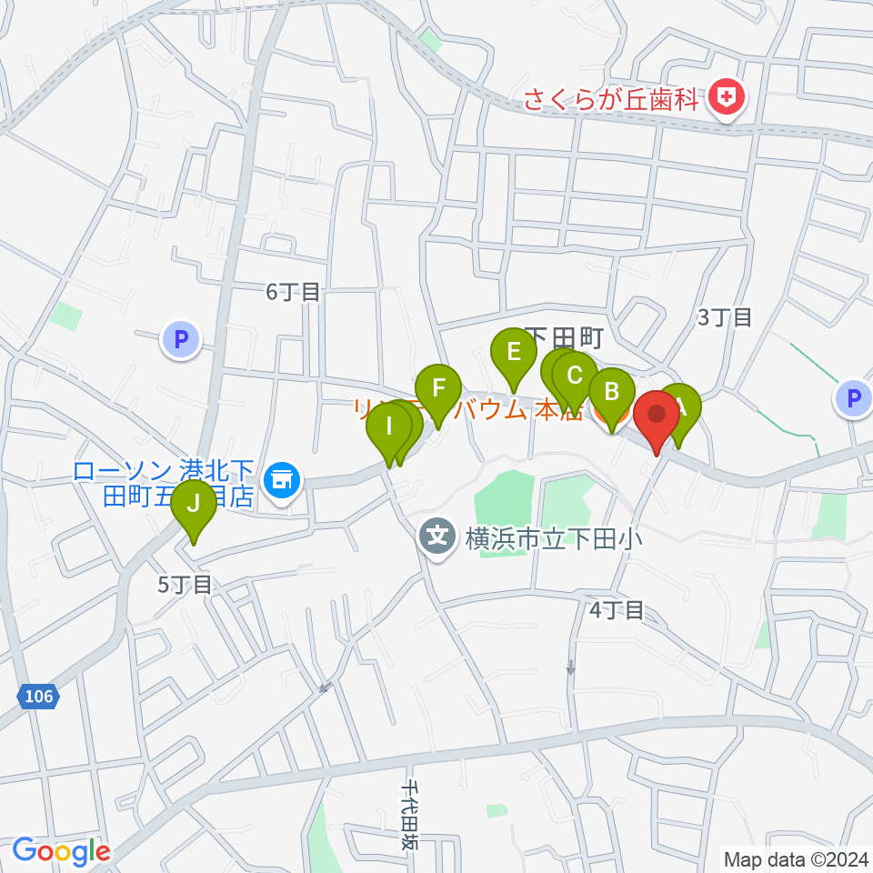 株式会社ピアノアート周辺のファミレス・ファーストフード一覧地図