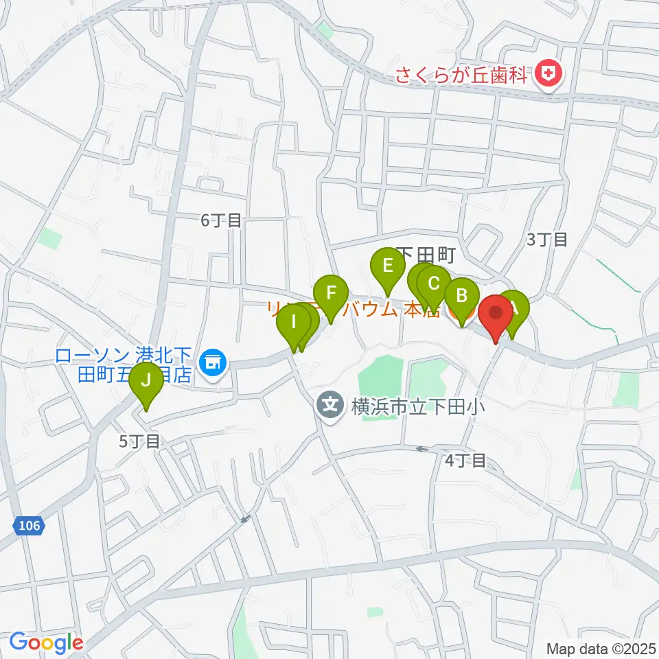 株式会社ピアノアート周辺のファミレス・ファーストフード一覧地図