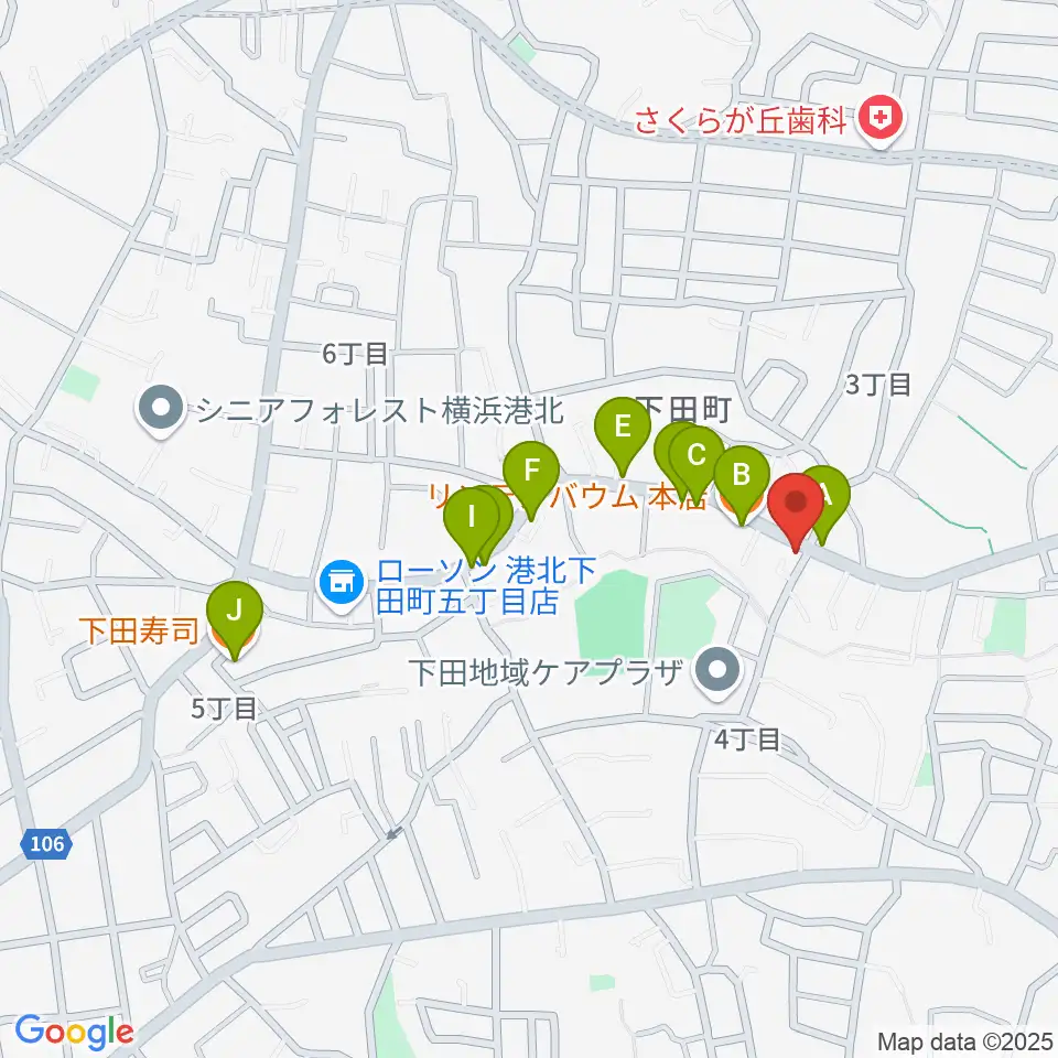 株式会社ピアノアート周辺のファミレス・ファーストフード一覧地図