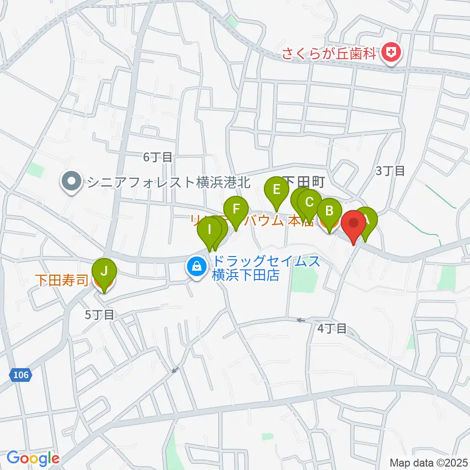株式会社ピアノアート周辺のファミレス・ファーストフード一覧地図