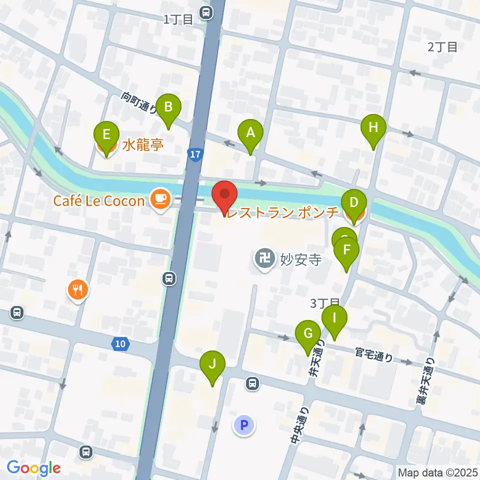 シューベルトサロン前橋周辺のファミレス・ファーストフード一覧地図
