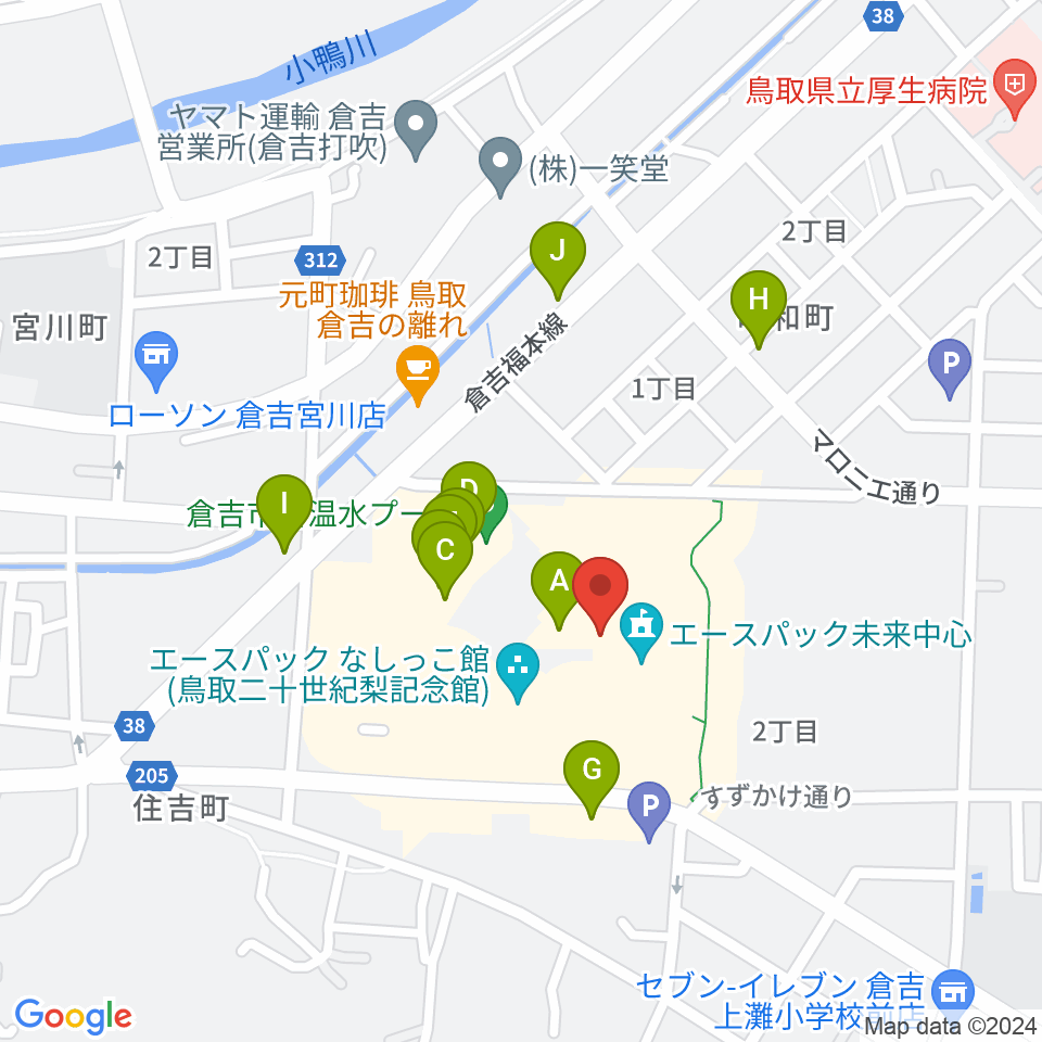 エースパック未来中心周辺のファミレス・ファーストフード一覧地図