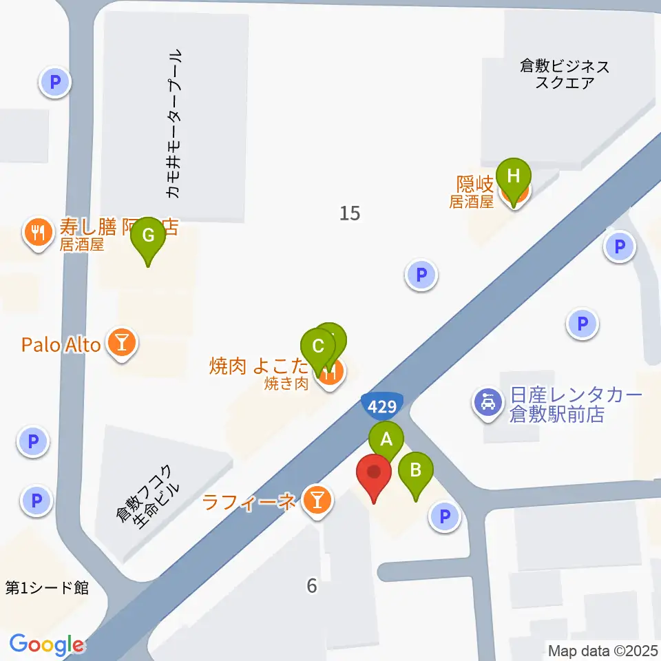 ライブハウス無限舎周辺のファミレス・ファーストフード一覧地図