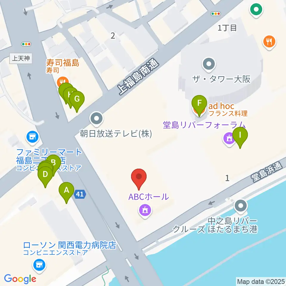 ABCホール周辺のファミレス・ファーストフード一覧地図