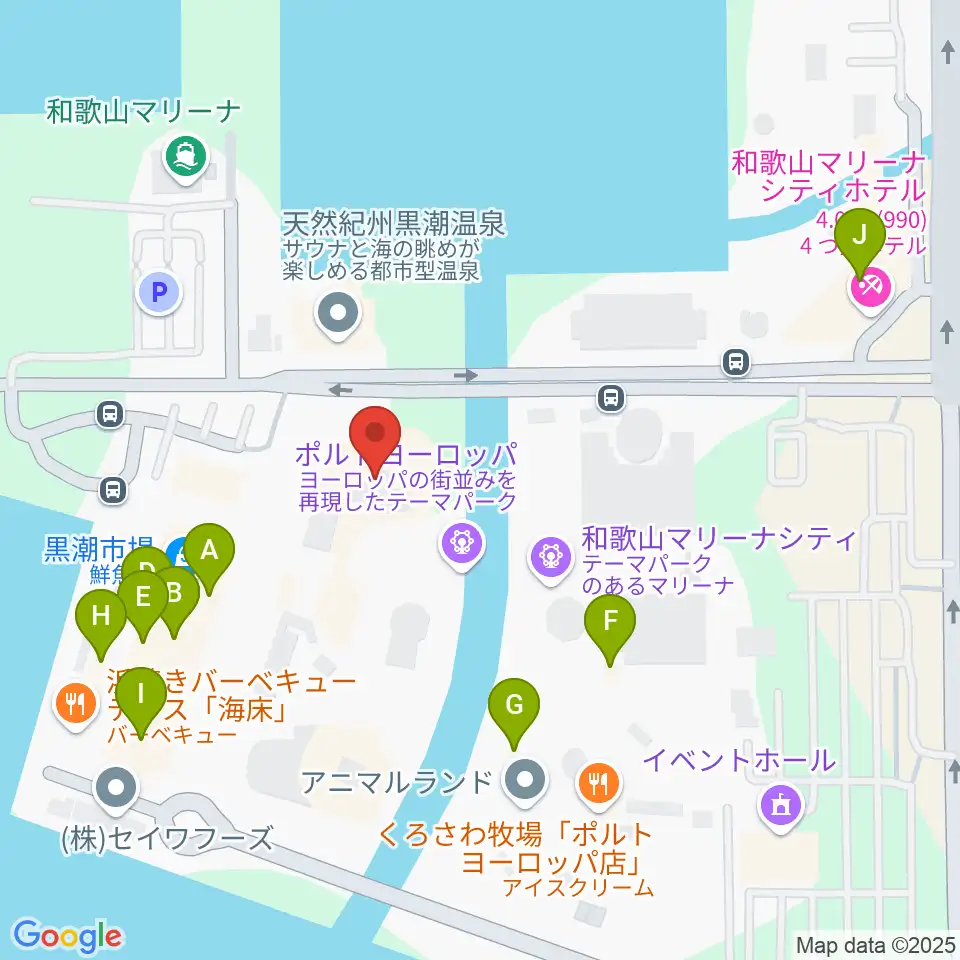 アドベンチャーホール周辺のファミレス・ファーストフード一覧地図