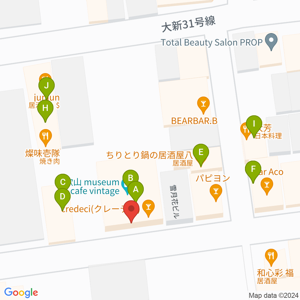 和歌山ビンテージ周辺のファミレス・ファーストフード一覧地図