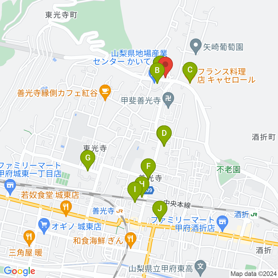 ハーパーズミル周辺のファミレス・ファーストフード一覧地図