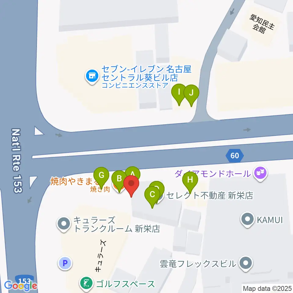 新栄OTIS'周辺のファミレス・ファーストフード一覧地図
