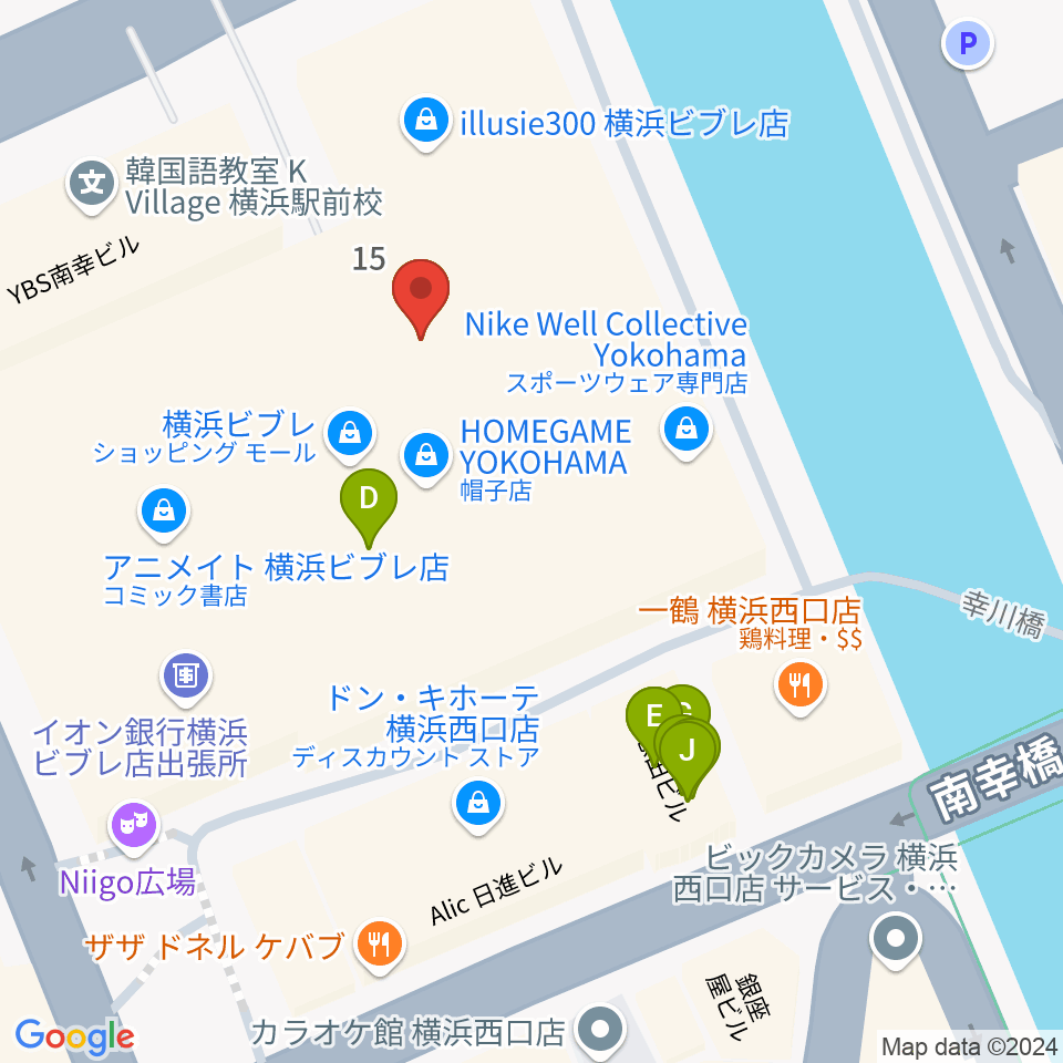 島村楽器 横浜ビブレ店周辺のファミレス・ファーストフード一覧地図