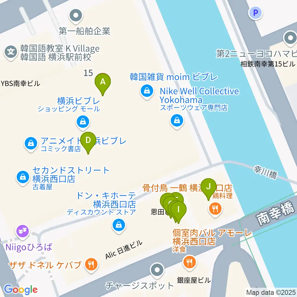 島村楽器 横浜ビブレ店周辺のファミレス・ファーストフード一覧地図