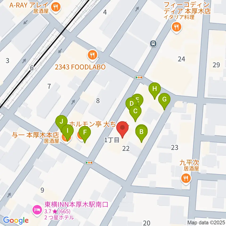 ギタートレーダーズ周辺のファミレス・ファーストフード一覧地図