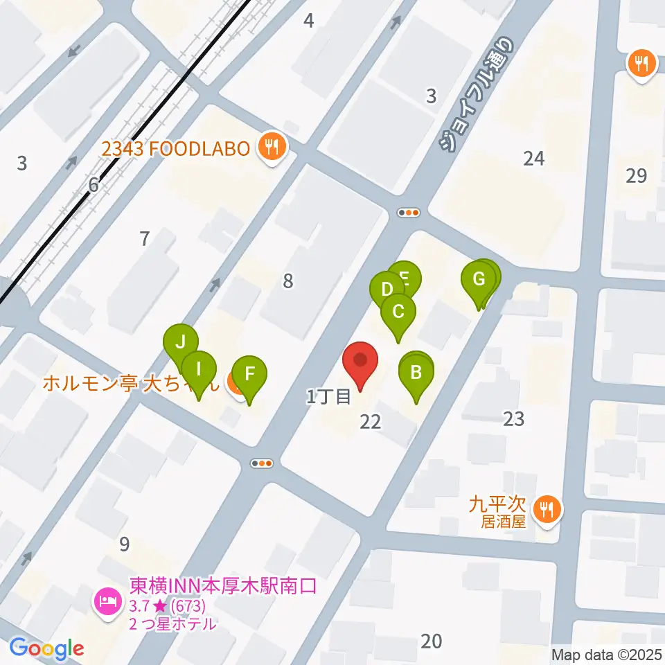 ギタートレーダーズ周辺のファミレス・ファーストフード一覧地図