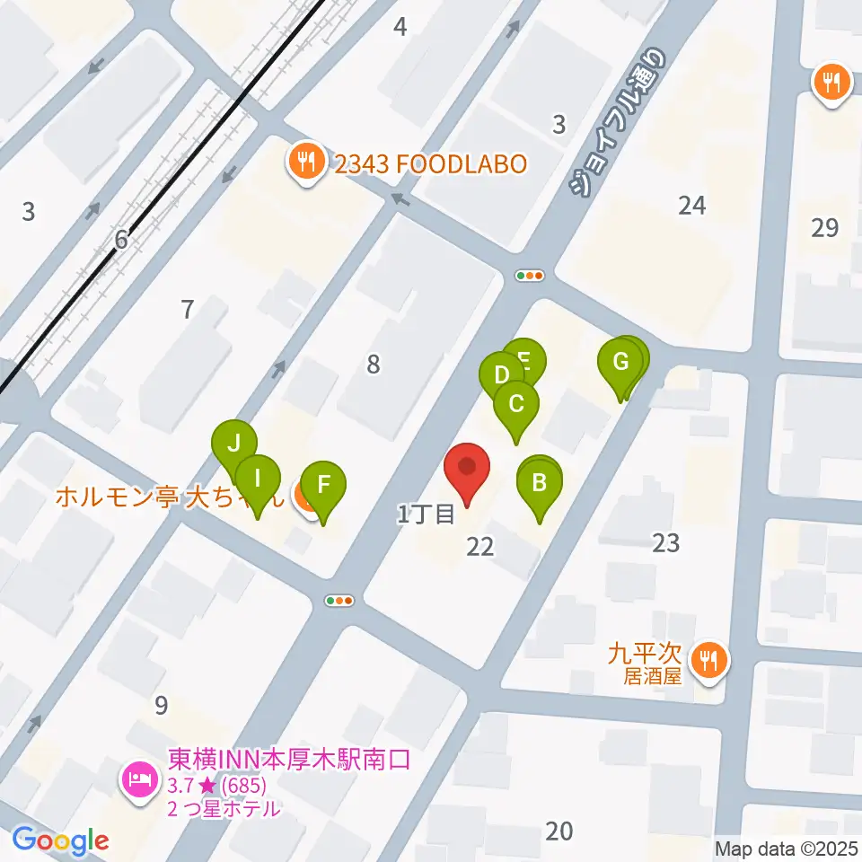 ギタートレーダーズ周辺のファミレス・ファーストフード一覧地図