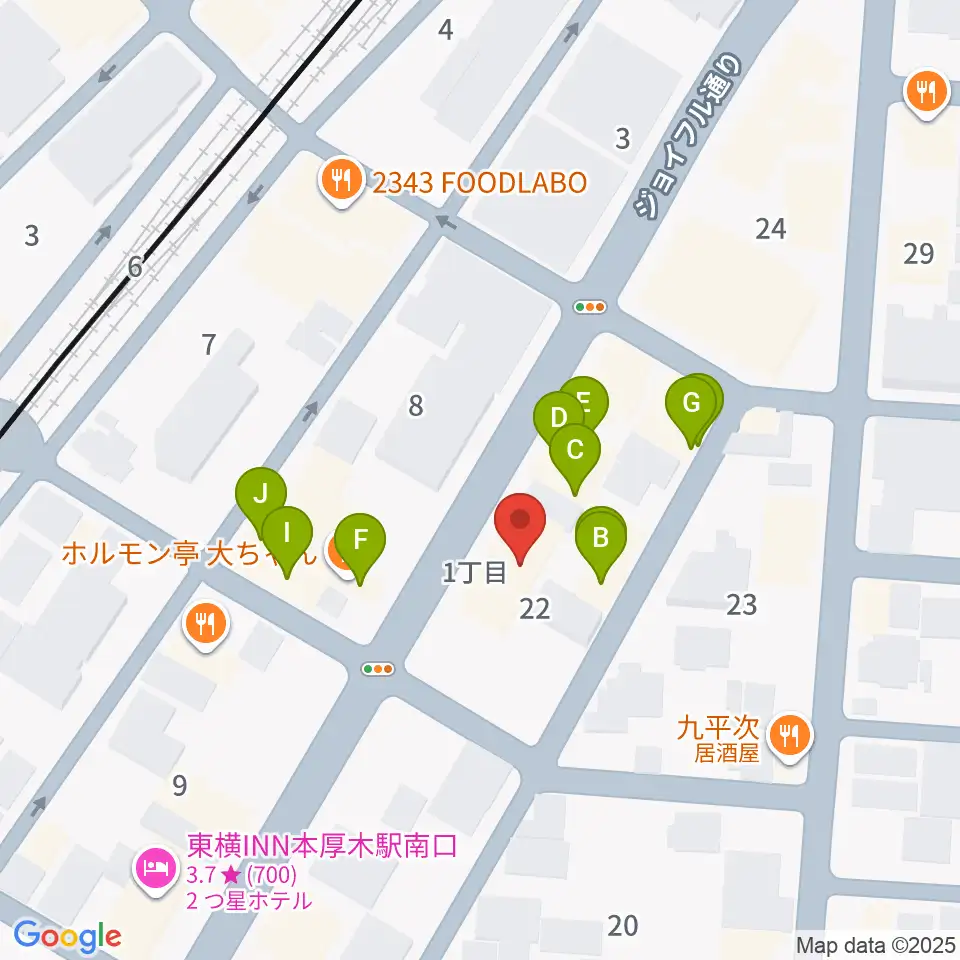 ギタートレーダーズ周辺のファミレス・ファーストフード一覧地図