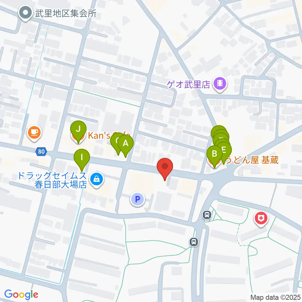 小宅楽器周辺のファミレス・ファーストフード一覧地図