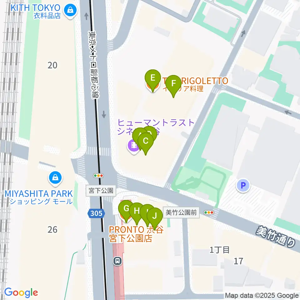 東京カルチャーカルチャー周辺のファミレス・ファーストフード一覧地図