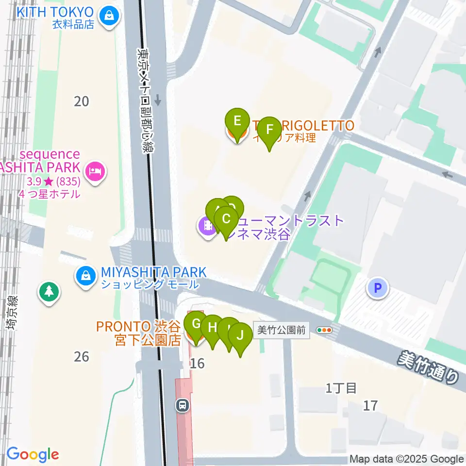 東京カルチャーカルチャー周辺のファミレス・ファーストフード一覧地図