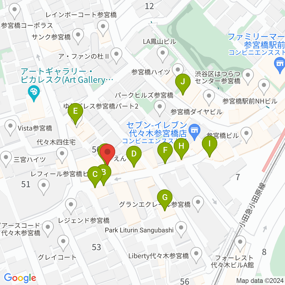 参宮橋トランスミッション周辺のファミレス・ファーストフード一覧地図