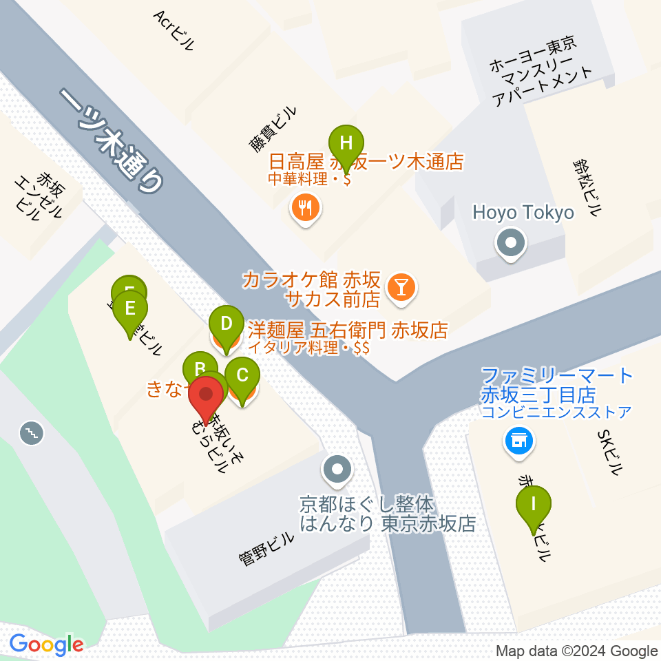 赤坂COUNTRY HOUSE周辺のファミレス・ファーストフード一覧地図