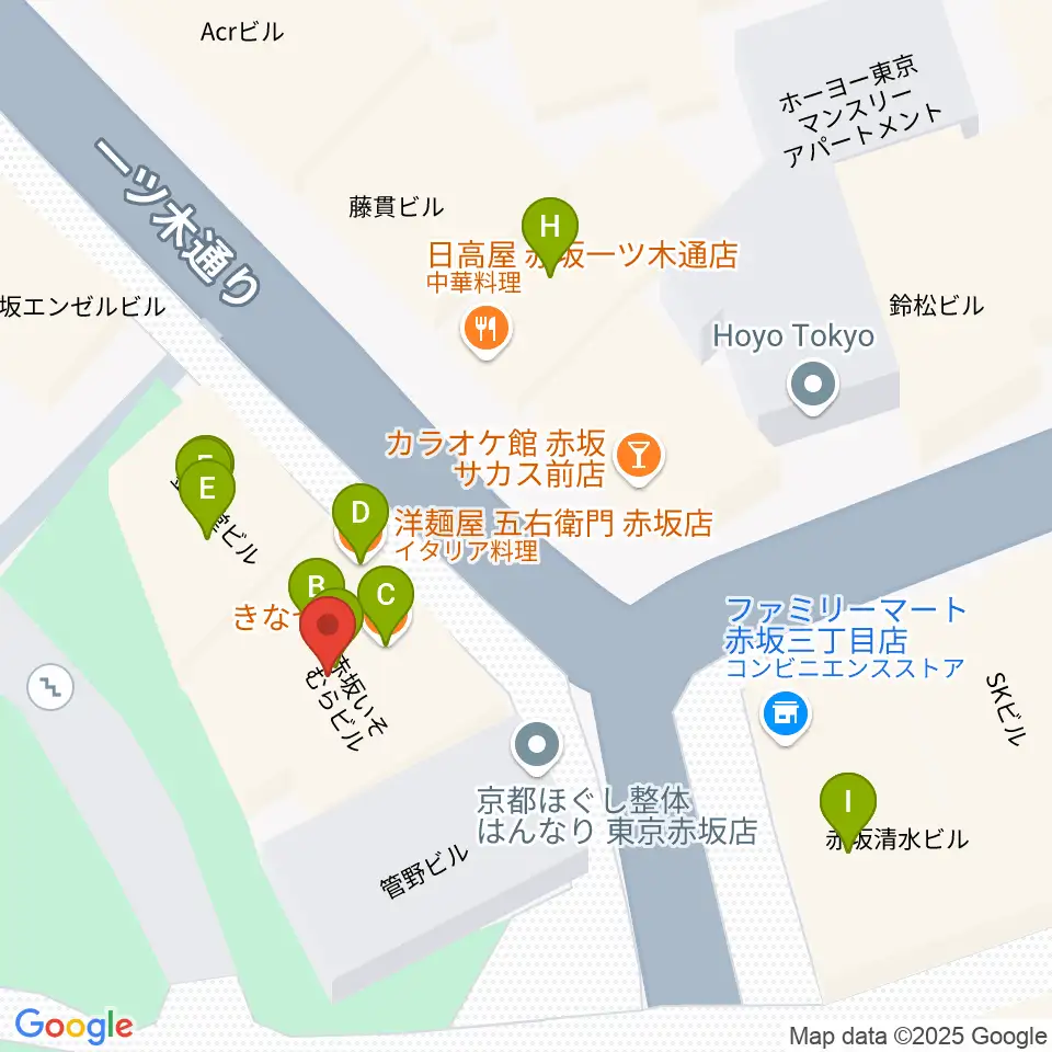 赤坂COUNTRY HOUSE周辺のファミレス・ファーストフード一覧地図