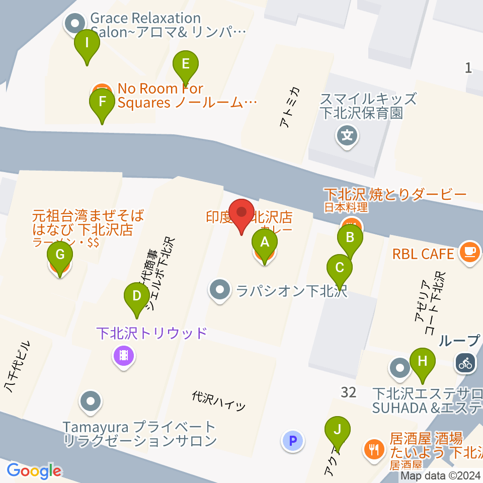 下北沢BAR? CCO周辺のファミレス・ファーストフード一覧地図