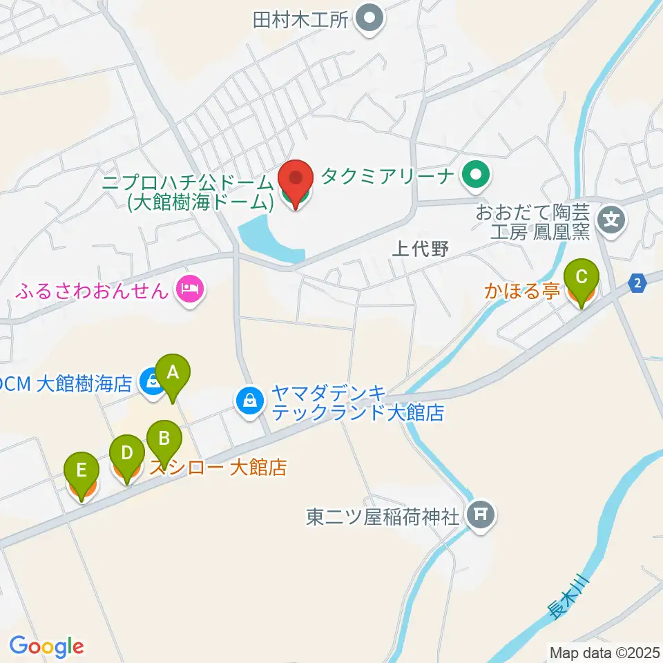 ニプロハチ公ドーム周辺のファミレス・ファーストフード一覧地図