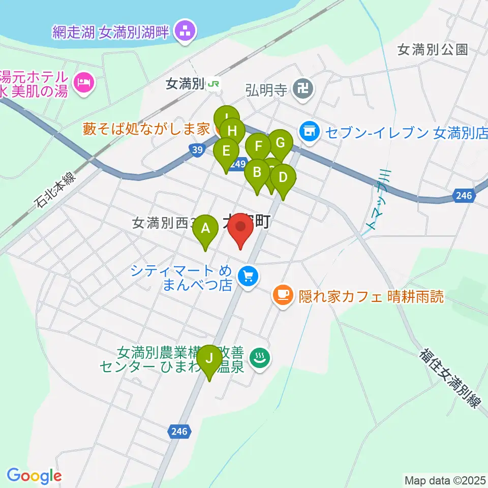 大空町教育文化会館周辺のファミレス・ファーストフード一覧地図
