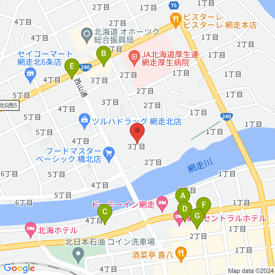 エコーセンター2000周辺のファミレス・ファーストフード一覧地図