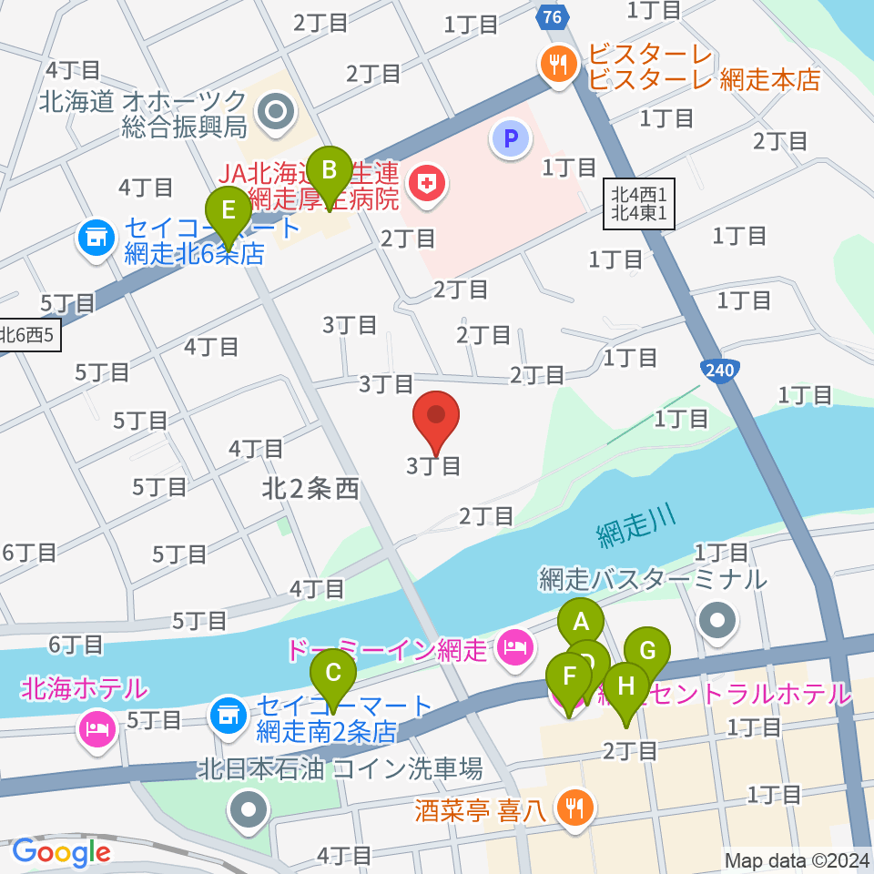 エコーセンター2000周辺のファミレス・ファーストフード一覧地図