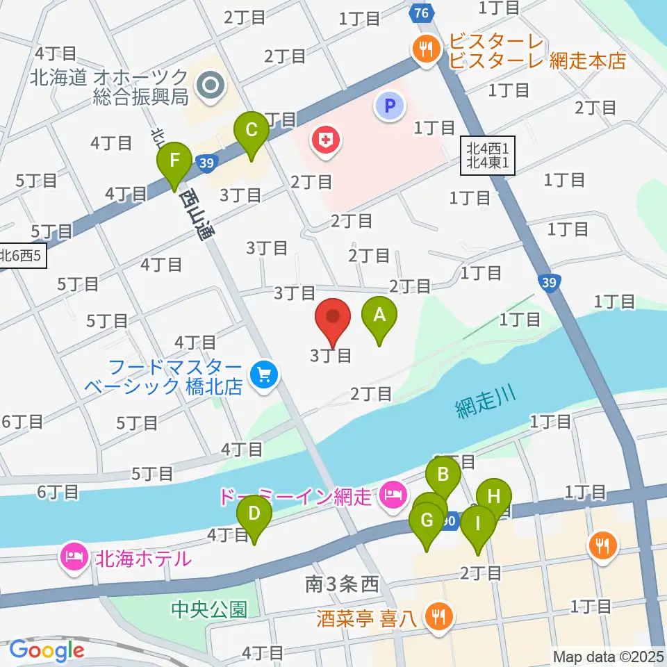エコーセンター2000周辺のファミレス・ファーストフード一覧地図