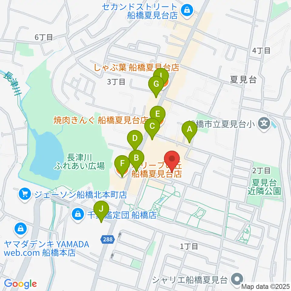 堀之内ピアノ調律事務所周辺のファミレス・ファーストフード一覧地図