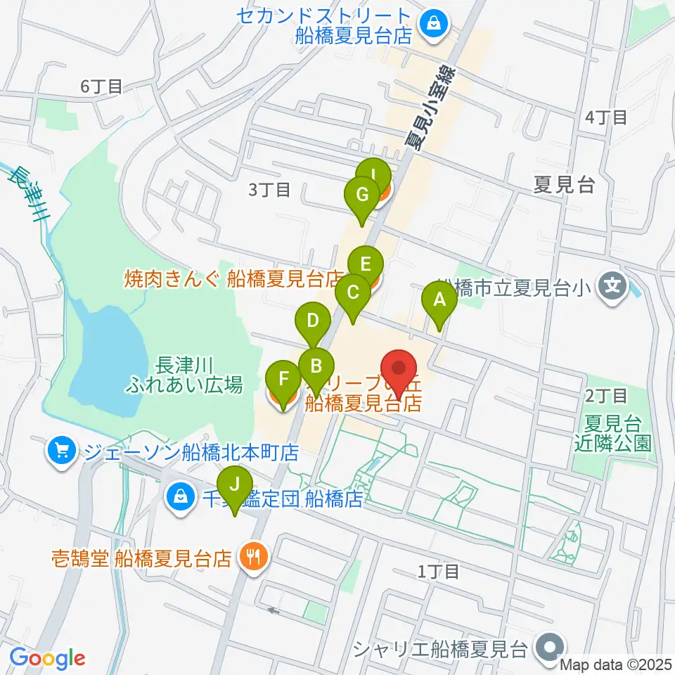 堀之内ピアノ調律事務所周辺のファミレス・ファーストフード一覧地図