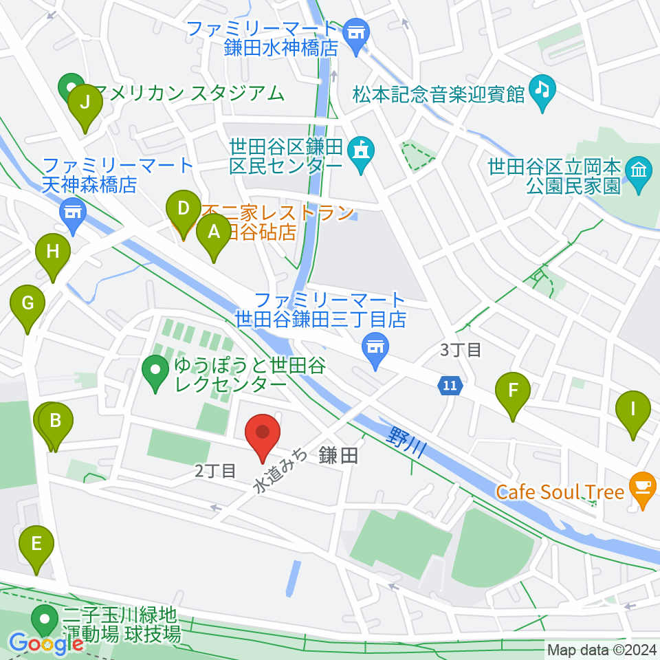 スタジオサウンドダリ周辺のファミレス・ファーストフード一覧地図