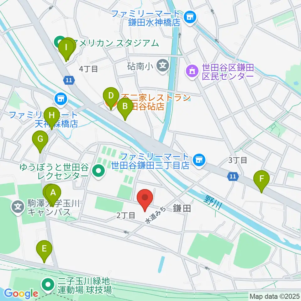 スタジオサウンドダリ周辺のファミレス・ファーストフード一覧地図