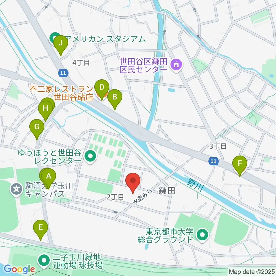 スタジオサウンドダリ周辺のファミレス・ファーストフード一覧地図