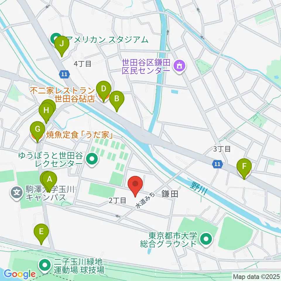 スタジオサウンドダリ周辺のファミレス・ファーストフード一覧地図