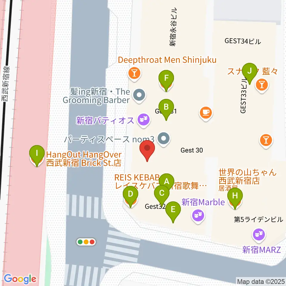 スタジオミュージックシティ周辺のファミレス・ファーストフード一覧地図