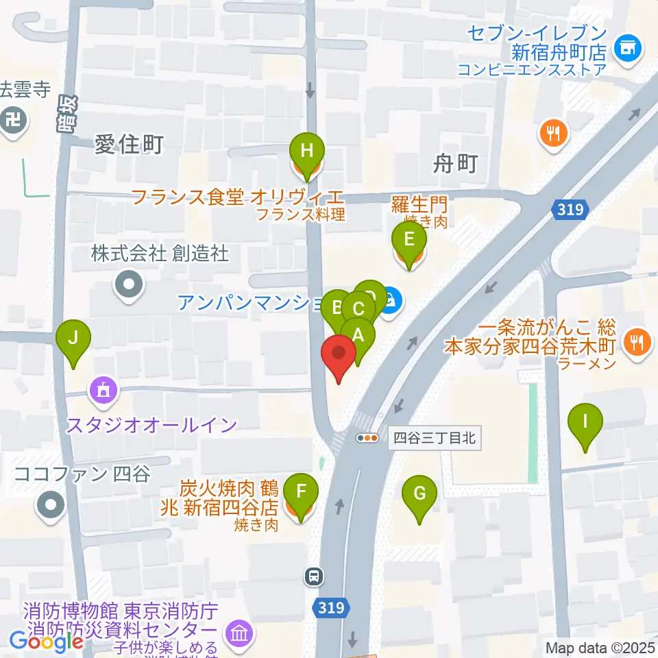 四谷ソケースロック周辺のファミレス・ファーストフード一覧地図