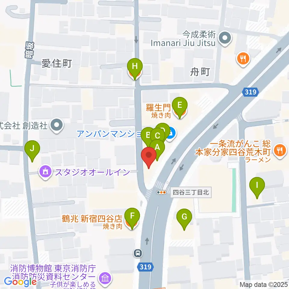 四谷ソケースロック周辺のファミレス・ファーストフード一覧地図