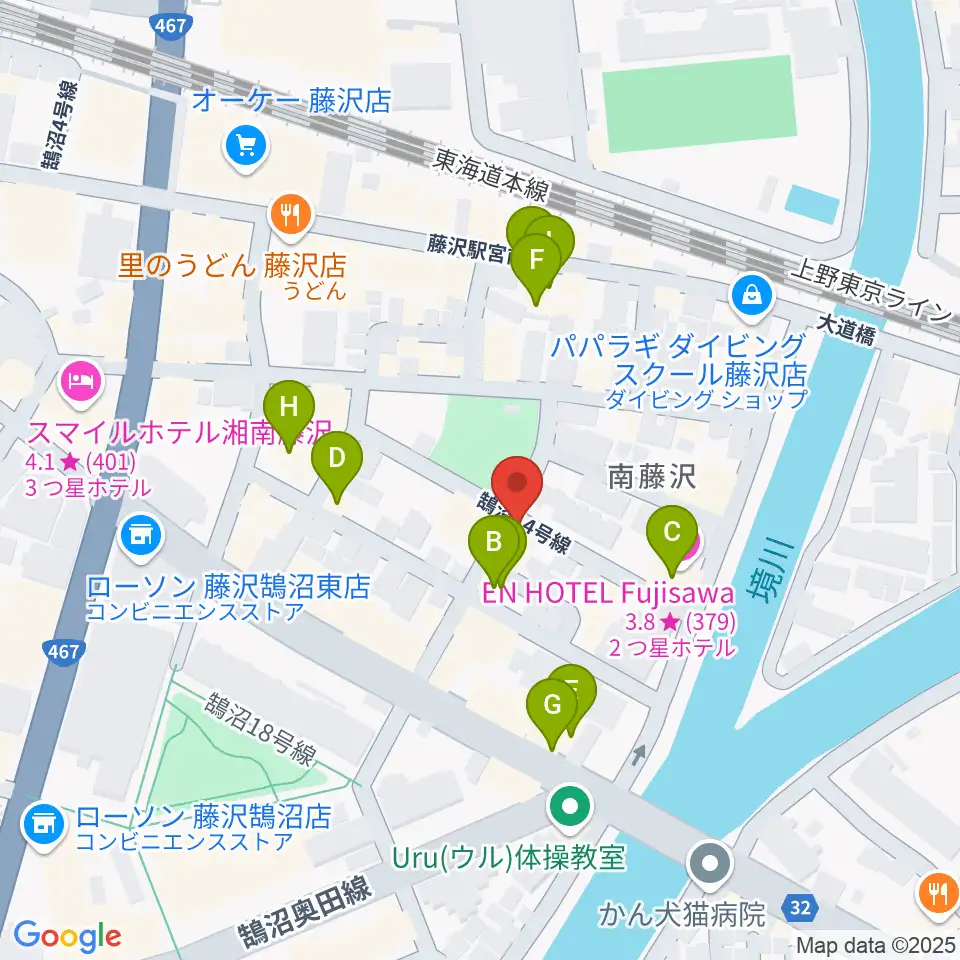 スタジオライトスタッフ周辺のファミレス・ファーストフード一覧地図