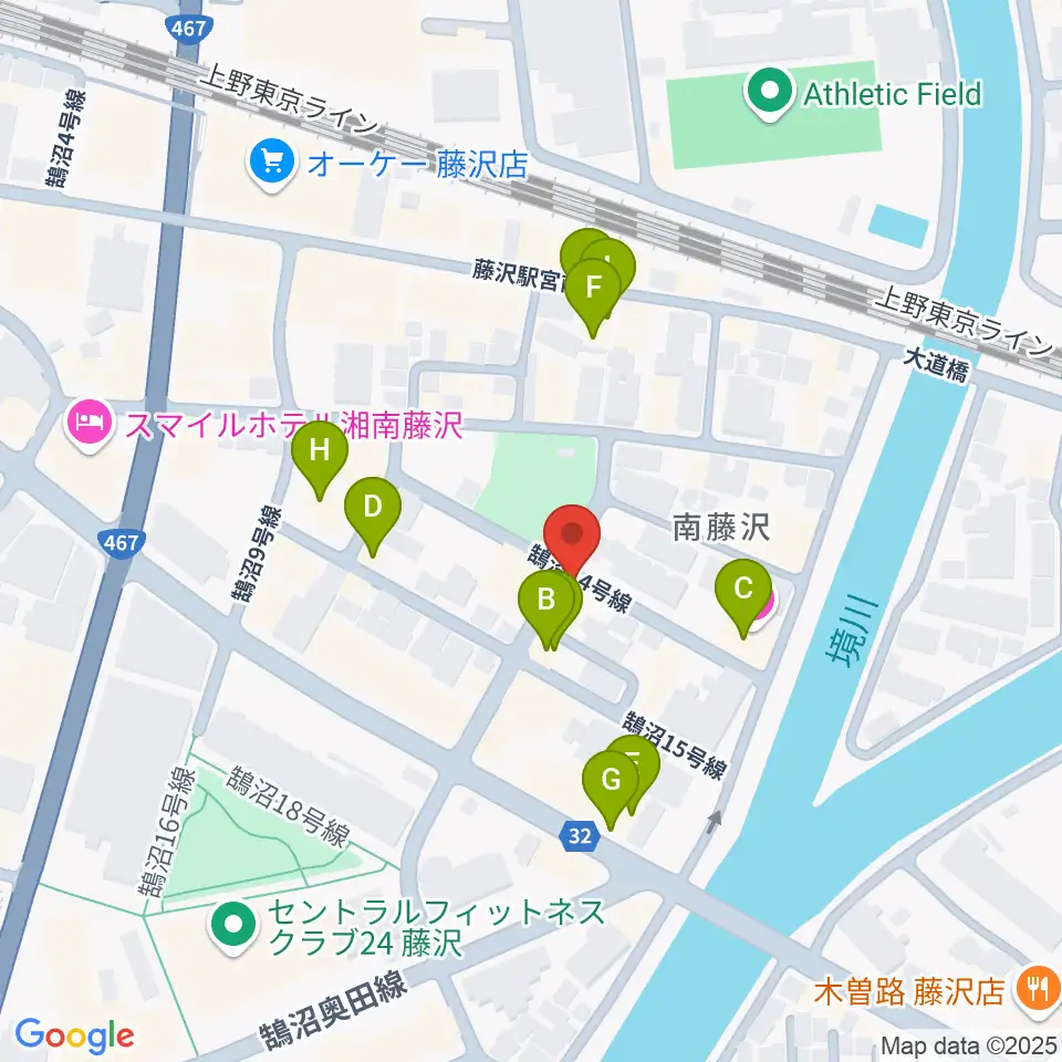 スタジオライトスタッフ周辺のファミレス・ファーストフード一覧地図