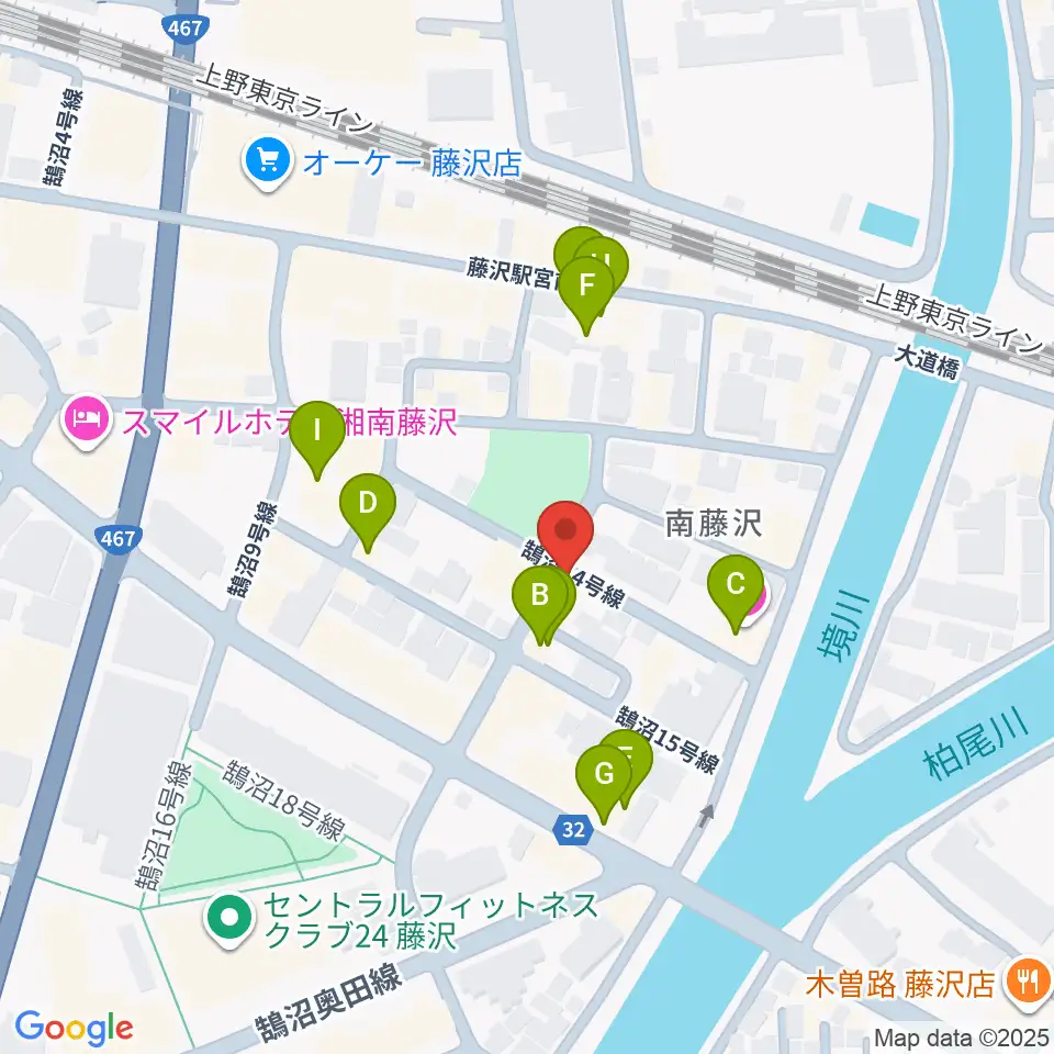 スタジオライトスタッフ周辺のファミレス・ファーストフード一覧地図