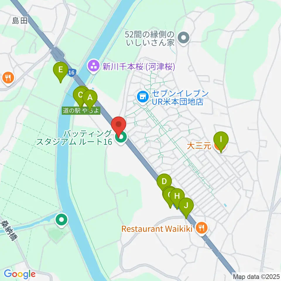島村楽器ピアノショールーム八千代店周辺のファミレス・ファーストフード一覧地図