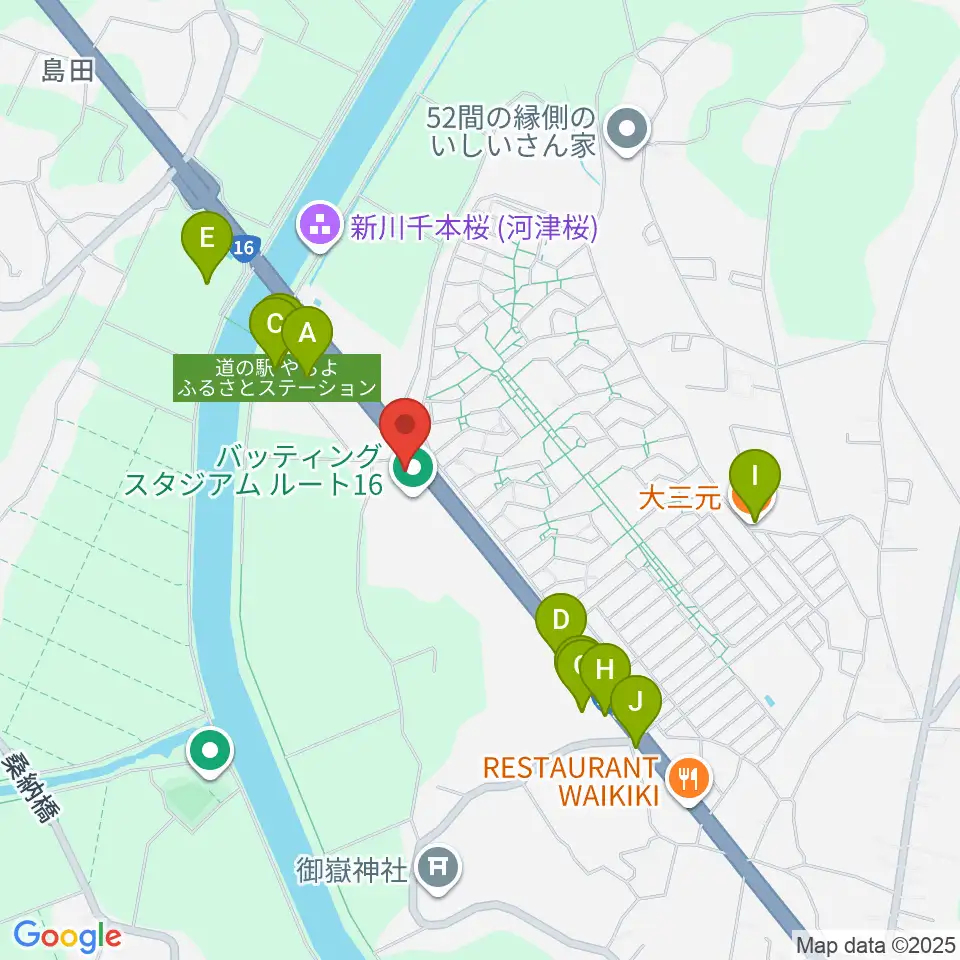 島村楽器ピアノショールーム八千代店周辺のファミレス・ファーストフード一覧地図