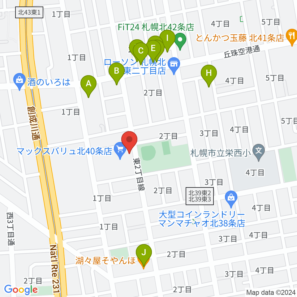 スタジオタイラー周辺のファミレス・ファーストフード一覧地図