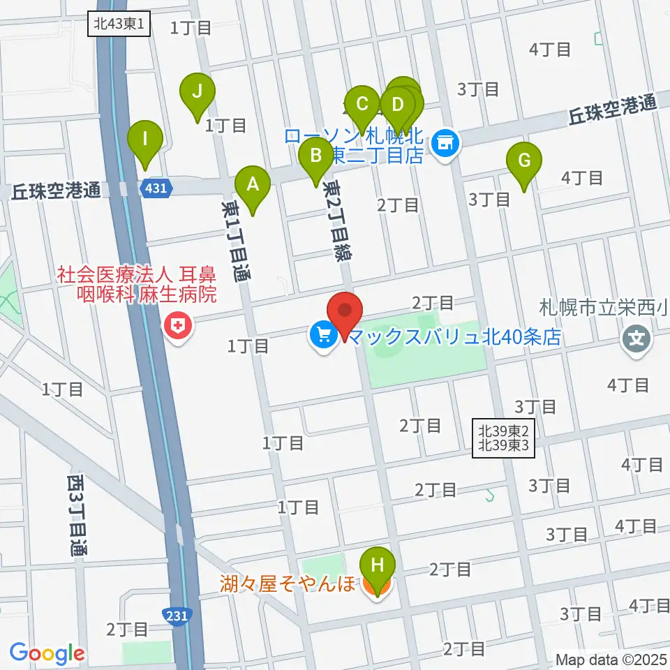 スタジオタイラー周辺のファミレス・ファーストフード一覧地図