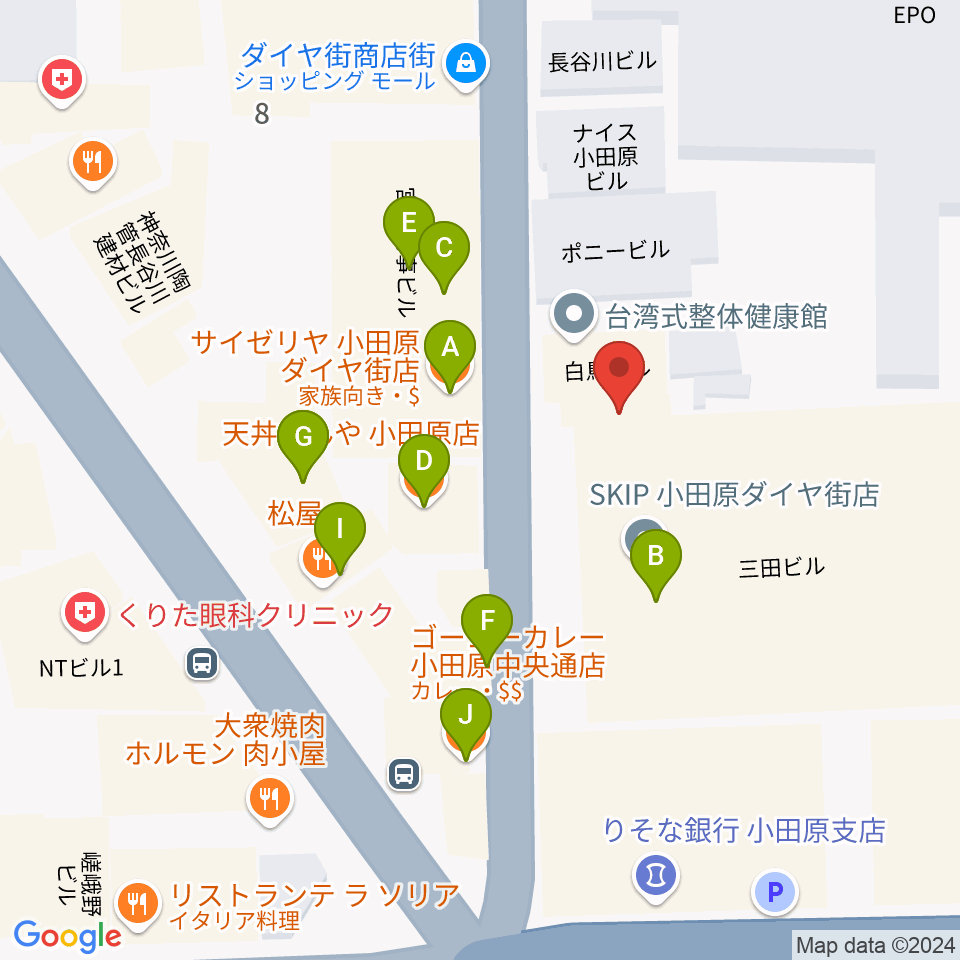 足柄屋STUDIO周辺のファミレス・ファーストフード一覧地図