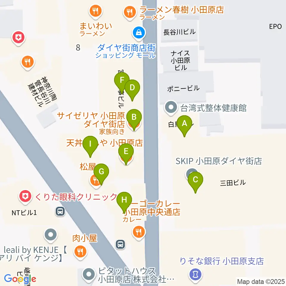 足柄屋STUDIO周辺のファミレス・ファーストフード一覧地図
